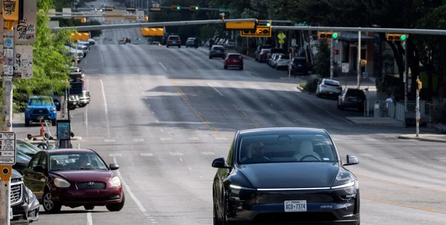 Tesla self-driving car road