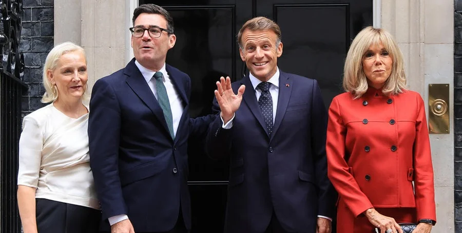 Burnham Macron meet